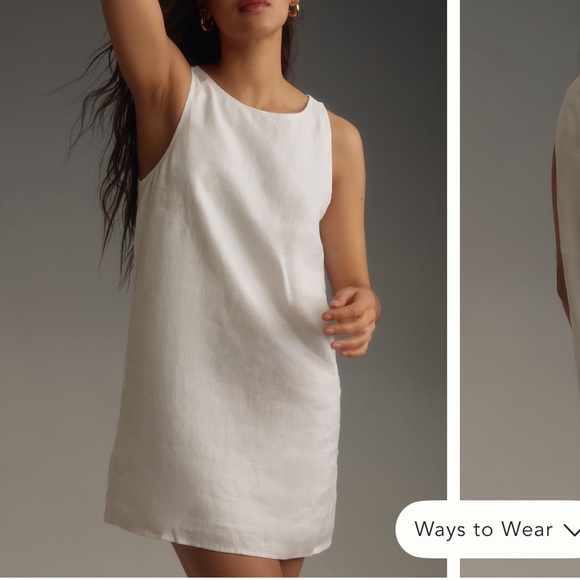Reformation Jessi White Linen Shift Dress - Picture 2 of 7